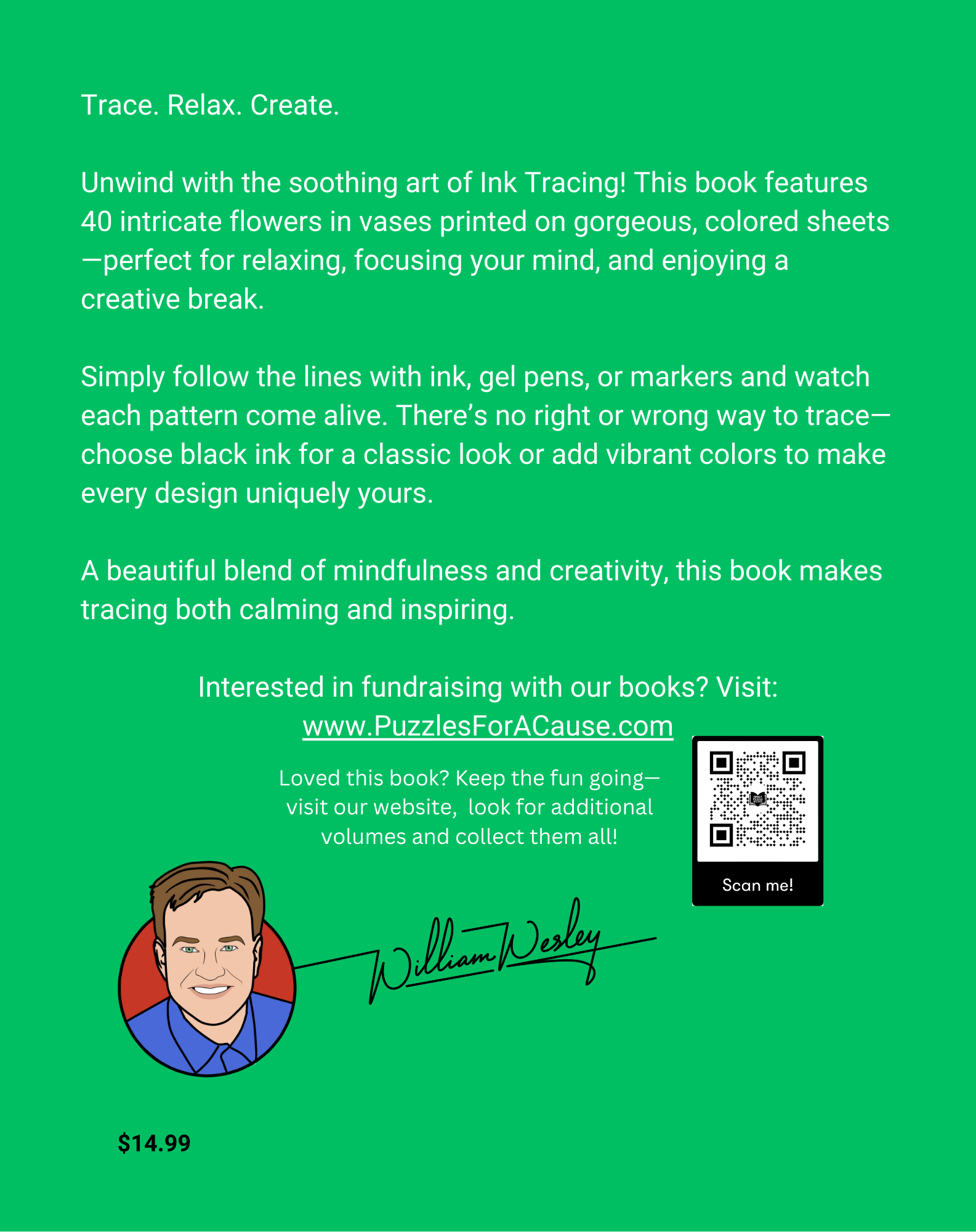 Ink Tracing for Adults: Flowers in Vases