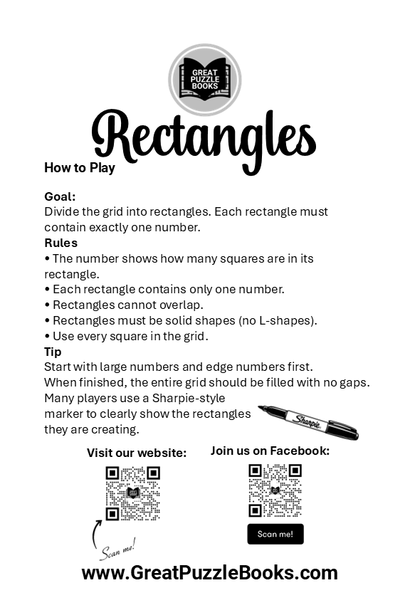 Rectangles aka Shikaku: Volume Two - Intermediate 7x7 Grids