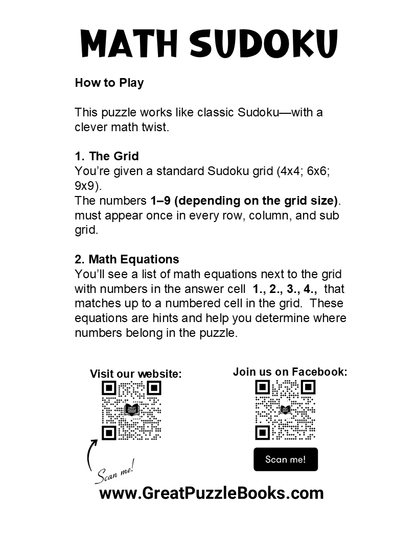 Math Sudoku: Volume One: Entry Level
